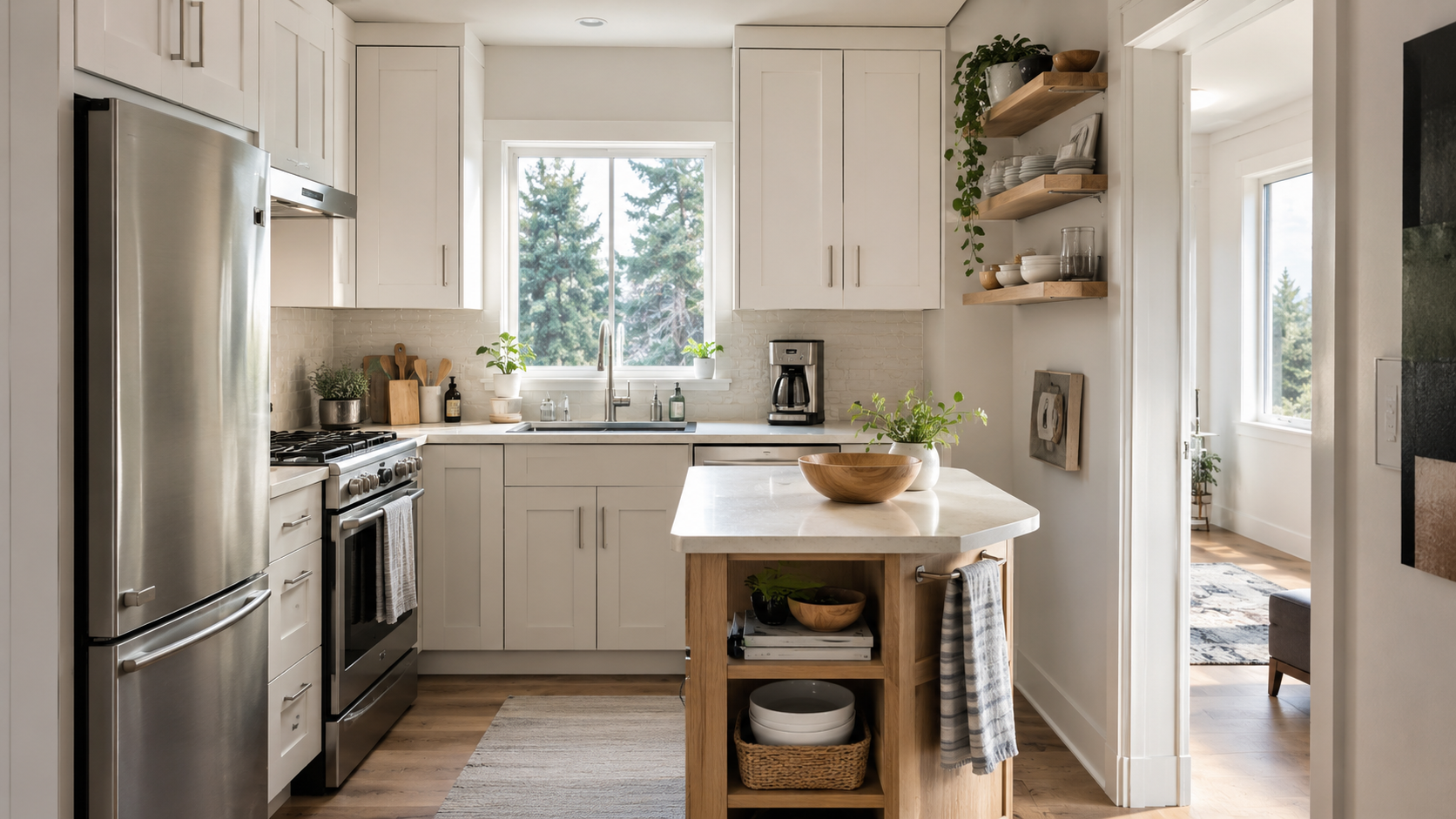 Small kitchen remodel cost guide - compact renovated kitchen in Bellevue WA